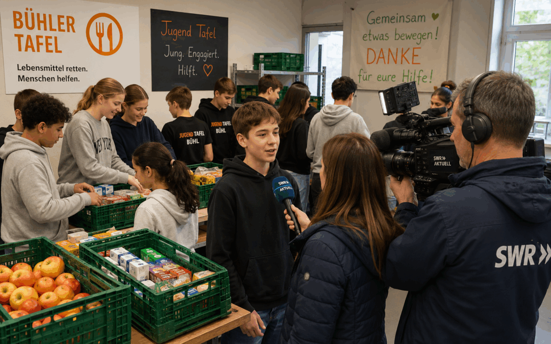 Besuch bei der Bühler Jugend Tafel und „SWR Aktuell“- die 7b mittendrin!